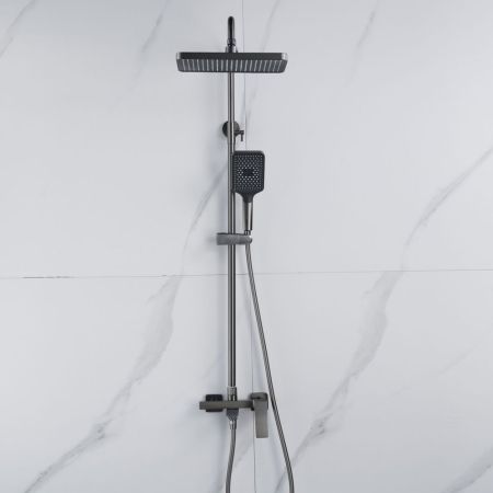 Душевая система Shevanik S4436T, оружейная сталь