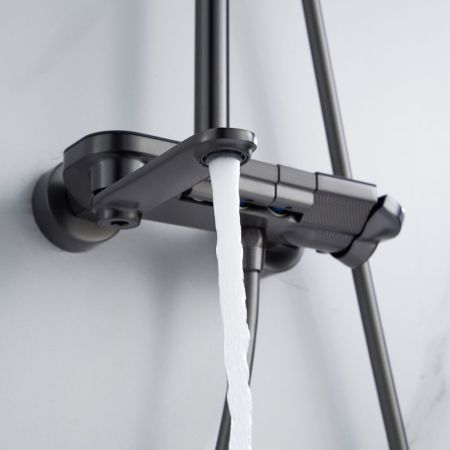 Душевая система Shevanik S4726T, оружейная сталь, артикул S4726T