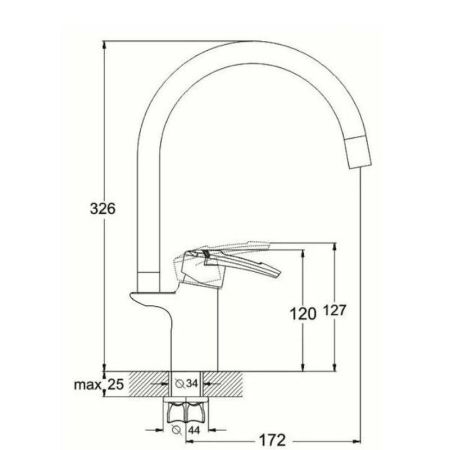 Смеситель для кухни D-Lin D155460, хром