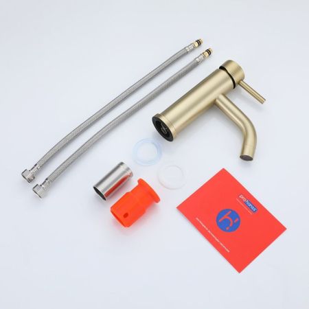 Смеситель для раковины Prohanss P31.10.03, золотой сатин