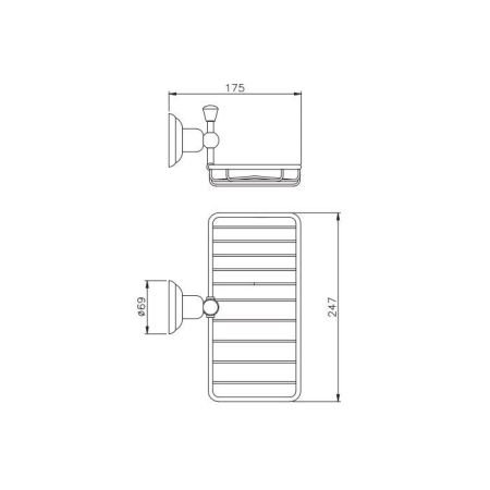 Nicolazzi Onice Полочка-решетка прямоугольная, цвет: хром, артикул 1493CR09O