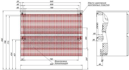 Тумба под раковину Aquanet Джейн (Flat) 90 маренго, артикул 00335430