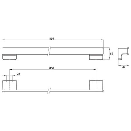 Emco Cue Полотенцедержатель  800 мм , хром, артикул 3260 001 80