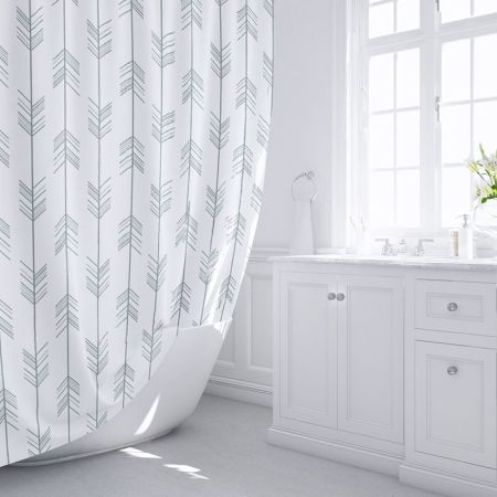 Штора для ванной комнаты FIXSEN DESIGN FX-1510, белый/зеленый, артикул FX-1510