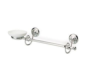 Stil Haus Idra, полотенцедержатель + керамическая мыльница, цвет хром - белая керамика