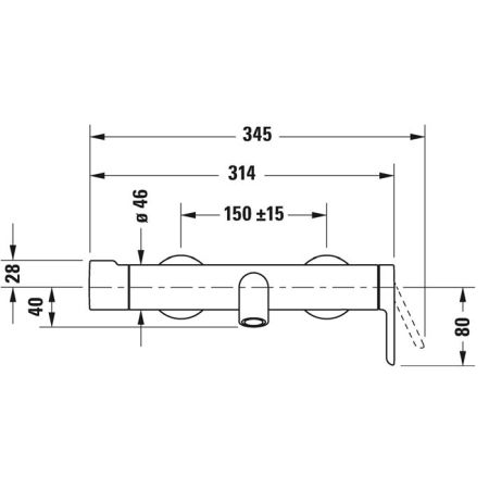 Duravit C.1 Смеситель для ванны настенный с клапаном, цвет: хром