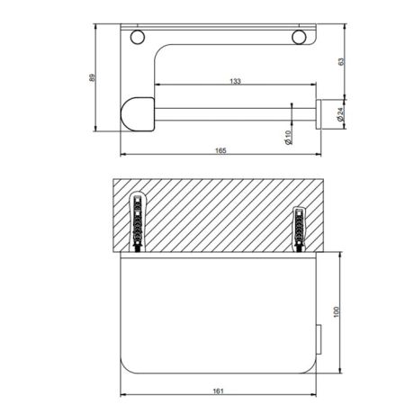 GESSI Rilievo Держатель туалетной бумаги с крышкой, цвет: nero XL