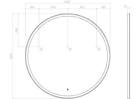 Зеркало VIGO Cosmo z.COS.100.Classic, 100 см, артикул z.COS.100.Classic