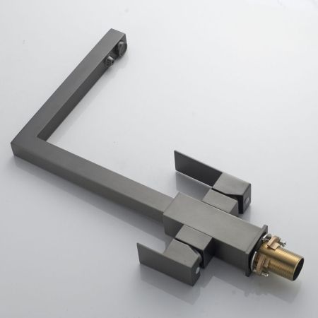 Смеситель для кухни с подключением фильтра Shevanik S148T, оружейная сталь, артикул S148T