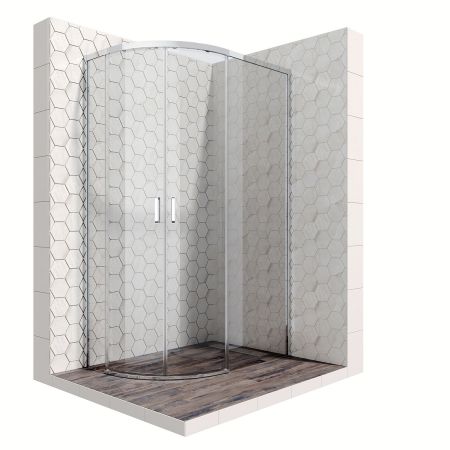 Душевой уголок Ambassador Queen 11011103R-PR1, полукруглый, линейный трап, 120х80, артикул 11011103R-PR1