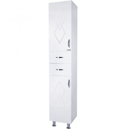 Шкаф пенал Bellezza Элеганс 35 с бельевой корзиной Белый, артикул 4628604120014