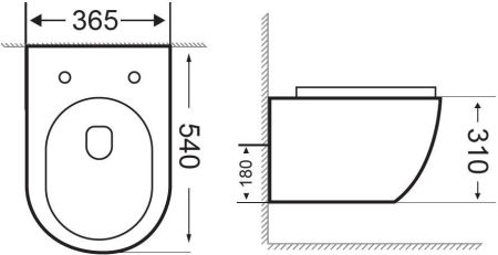 Унитаз подвесной Aquanet Rimless Cetus-W BL-102N-WHT
