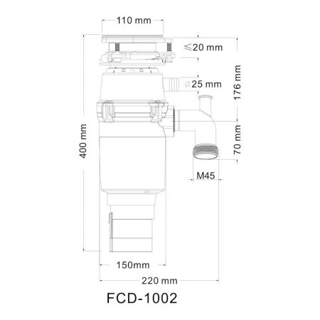 Измельчитель пищевых отходов Fmark FCD-1002E, артикул FCD-1002E