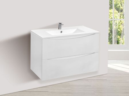 База под керамическую раковину Mia 800 подвесная, 2 выкатных ящика soft close, G.White, артикул VMC-2MC800GW