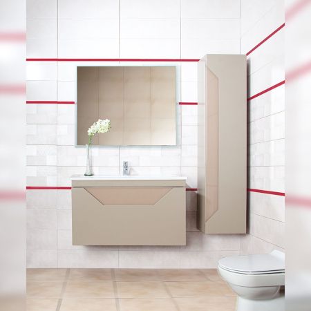 Комплект мебели для ванной Бриклаер БРАЙТОН 100B, бежевый, артикул БРАЙТОН 100B