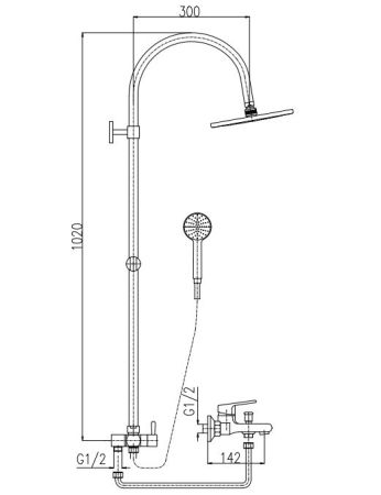 Душевая система Rav Slezak Colorado CO254.5/3, артикул CO254.5/3