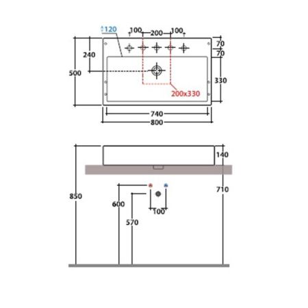 Globo Le Pietre Раковина накладная 80*50*14 см, цвет вулканический серый