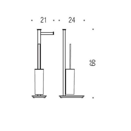 Colombo Units Напольная стойка с держателем т/б и ершом, SX, цвет: черный матовый, артикул B9107S.NM