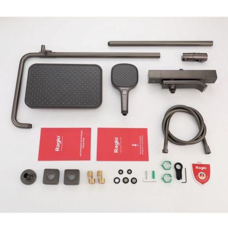 Душевая система с термостатом Raglo R22.26.09, графит, артикул R22.26.09