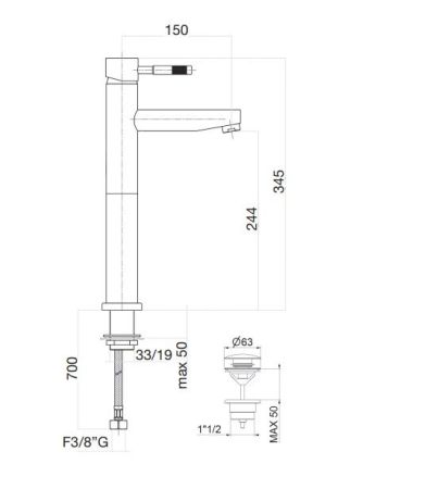 Смеситель для раковины Webert Rimini RI830402010, золото, артикул RI830402010