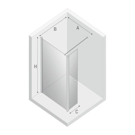 Душевое ограждение NEW TRENDY NEW SOLEO BLACK 100x195 K-0783 (черный), артикул K-0783