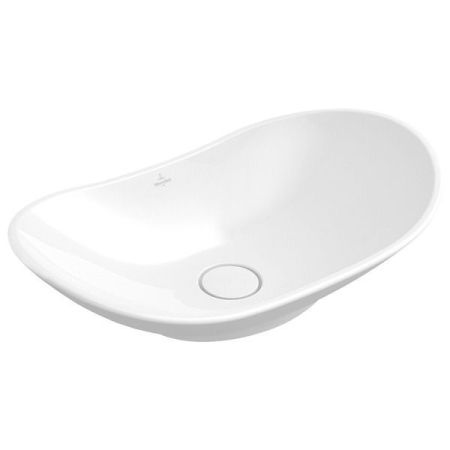 Раковина, Villeroy&Boch, My Nature, ширина, мм-610, глубина, мм-360, высота, мм-150, тип установки-накладной, отверстия для смесителя-отсутствуют, материал-санфарфор, грязеотталкивающее покрытие-CeramicPlus, крепёж-есть, c незапираемым клапаном с керамиче