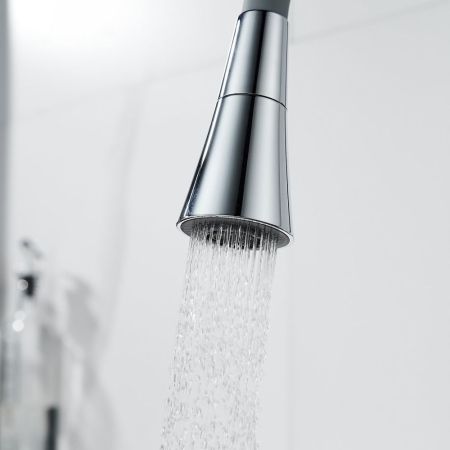 Смеситель для кухни с гибким изливом Shevanik S543-9, хром/серый