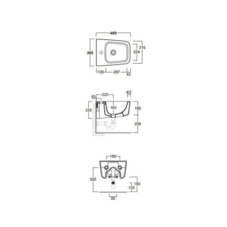 Simas Degrade биде подвесное 46х36,5см, цвет белый, без крепления F85, артикул DE29bi*1
