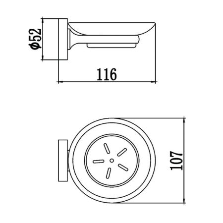 Мыльница Savol S-008759, хром, артикул S-008759