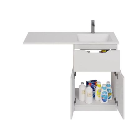 Тумба с раковиной напольная Dreja Vega 60 см, белый, артикул 99-0450-com