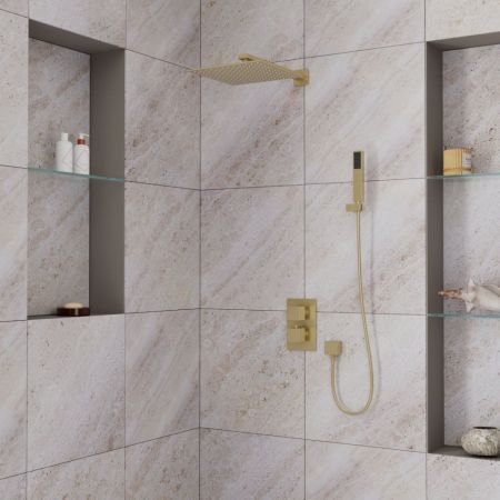 Душевая система для душа DK встраиваемая термостатическая матовое золото Bayern.Liszt (DA2515707A04), артикул DA2515707A04