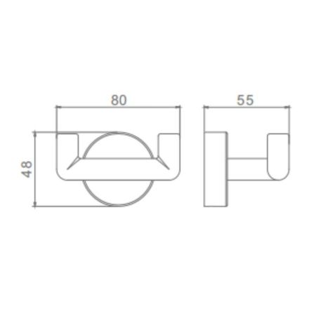 Крючок для ванной комнаты двойной Raglo R320.052.09, графит