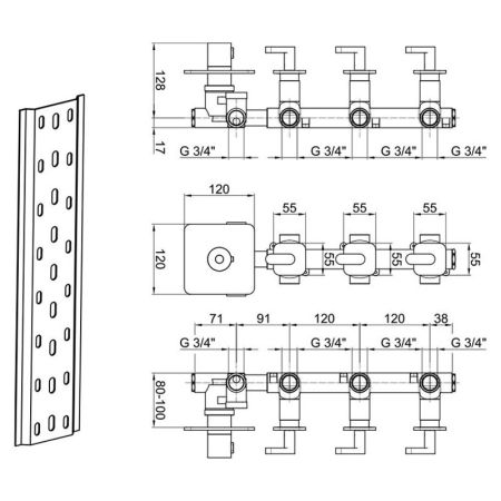 Смеситель для душа встраиваемый с термостатом Webert Living LV971502345, никель, артикул LV971502345