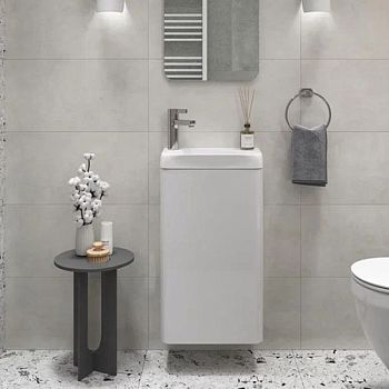 Тумба под раковину подвесная Velvex Bio tp.BIO.BIO.MAXI.40.1D белый глянец, 40 см