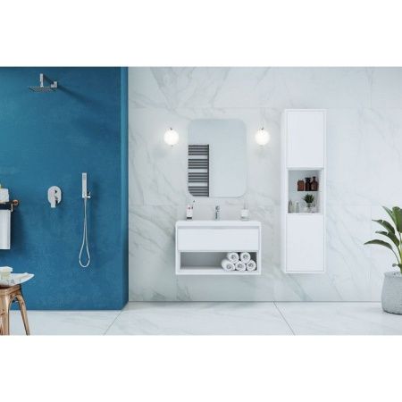 Тумба под раковину EXCELLENT Tuto 80 см (белый/белый), 1 ящик