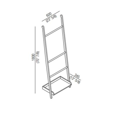 Agape Stairs Полотенцедержатель с полкой 60x180 см., напольный, цвет: серый Agape Stairs Полотенцедержатель с полкой 60x180 см., напольный, цвет: серый