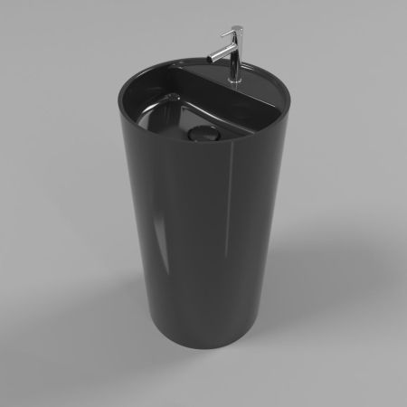 Умывальник WHITECROSS Pantheon D=43 (черный глянец) иск. камень