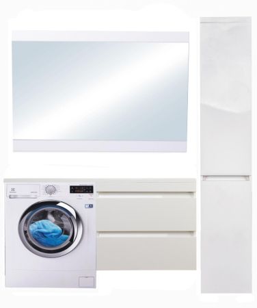 Тумба подвесная "Даллас 140", Люкс белая, PLUS, ЭМАЛЬ, артикул СС-00002386