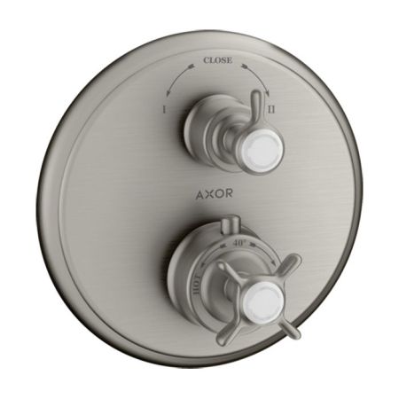 AXOR MONTREUX Смеситель для душа встраиваемый, термостатический, с запорным/переключающим вентилем, внешняя часть, цвет сталь