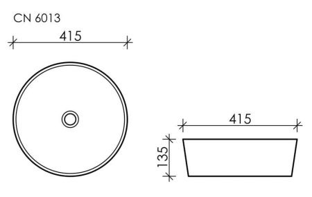 Умывальник чаша накладная круглая  Element 415*415*135мм CN6013 Умывальник чаша накладная круглая  Element 415*415*135мм CN6013