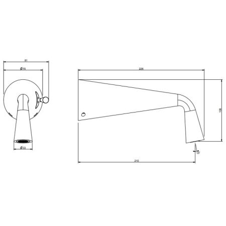 Gessi Cono Внешние части для встраиваемого однорычажного смесителя с изливом, без донного клапана.цвет Black Metal Brushed PVD