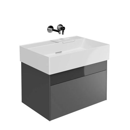 Тумба LOGICA подвесная 2 ящика 70 см, стальной серый