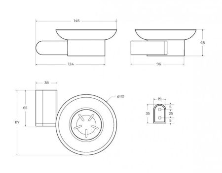 STYLUS-SODS-01 Мыльница подвесная, стекло, исполнение хром, артикул STYLUS-SODS-01
