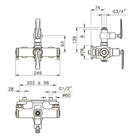 Nicolazzi Termostatico Термостатический сместиль для душа, цвет: хром