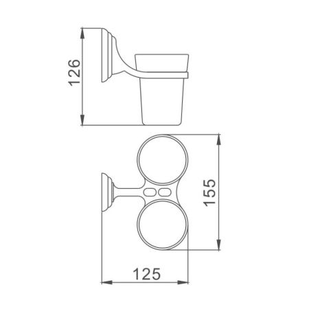 Стакан для ванной комнаты двойной Haiba HB1508, хром