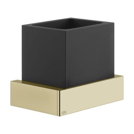 GESSI  INVERSO ACCESSORIES Стакан настенный черный, цвет: Brass Brushed PVD