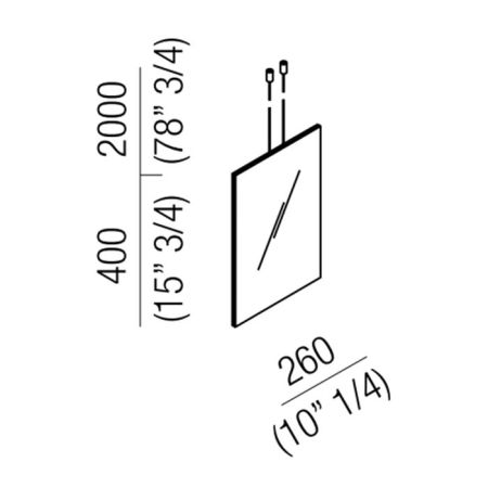 Agape Minuetto Зеркало подвесное 26x40 см, цвет: белый, артикул AMIN0302