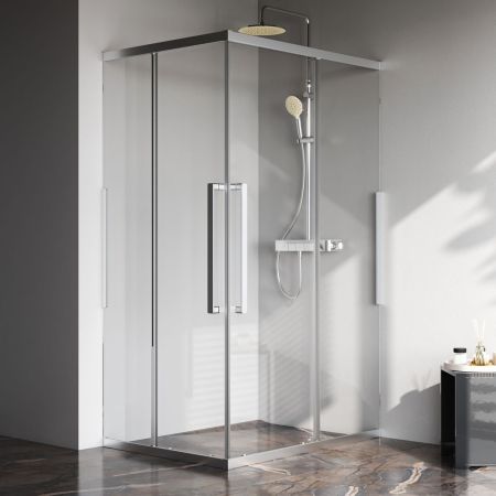 W84G-403-12090-MТ Душевое ограждение Func Square Slide 120х90, мат хром, прозрачное, артикул W84G-403-12090-MТ