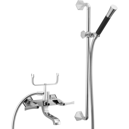 CISAL Cherie Смеситель для ванны двухрычажный, с душевым комплектом, цвет хром/черный, артикул CF0000606T