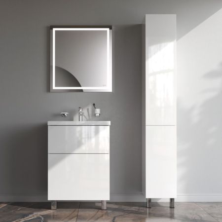 M90FSX06022WG32 GEM, База под раковину, напольная, 60 см, 2 ящика push-to-open, цвет: белый, глянец, артикул M90FSX06022WG32